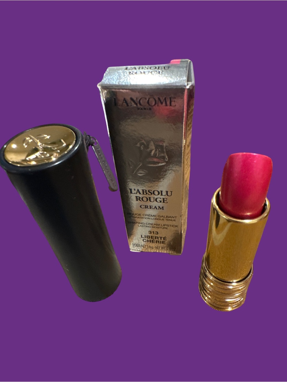 Lancôme L'Absolu Rouge Cream Lipstick - Vibrant Pink with Gold Case